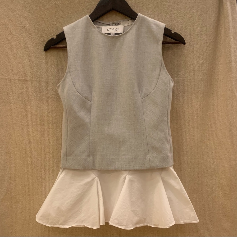 Derek Lam 2 for 1 peplum sleeveless top.